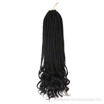 High Quality 24 Inch 22 Strands Curly End 3D Split Twist Crochet Synthetic Hair Braiding